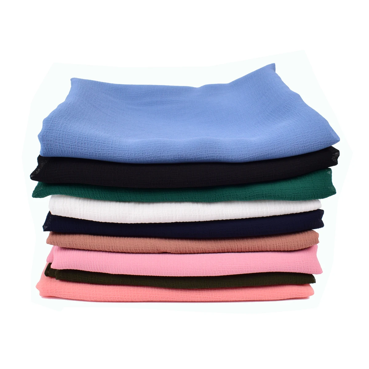 Muslim Chiffon Hijab Shawls Scarf Women Solid Color Head Wraps Women Hijabs Scarves Ladies natural wrinkle  Muslim Veil