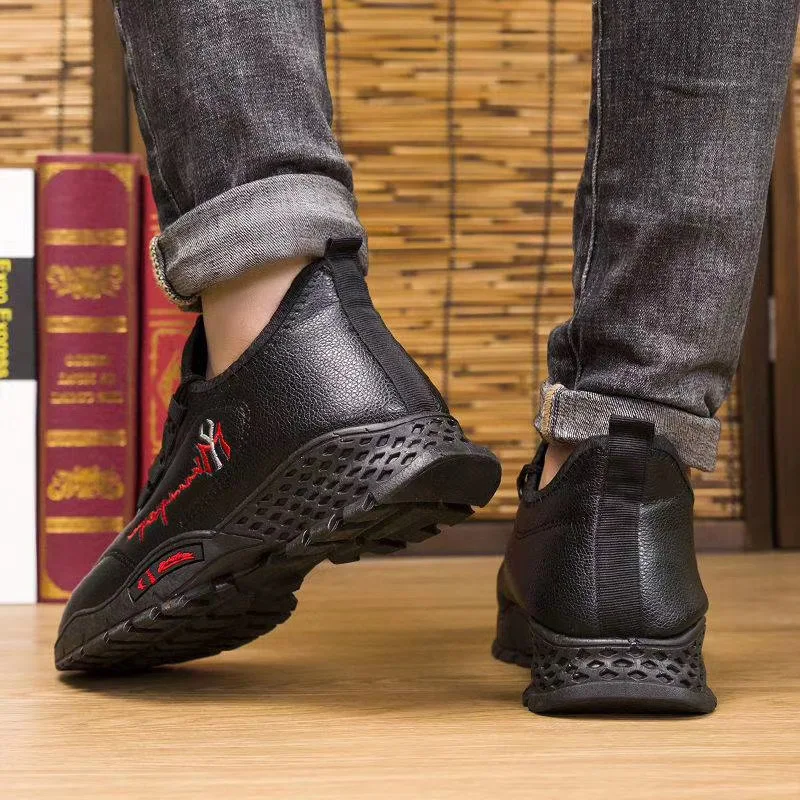 new Design sport shoes men leather sneaker casual mesh breathable pu man walking shoes