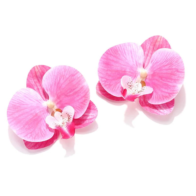 2024 Fashion Jewelry Women Wholesale Large Women Flower Punk Hip Hop Korean Earrings Big Butterfly Orchid Flower Earrings Women