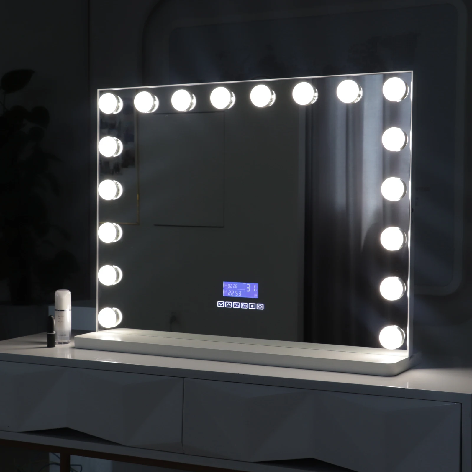 modern 60x80 15 led decorative living room vanity hollywood mirror with light bulb and Plug