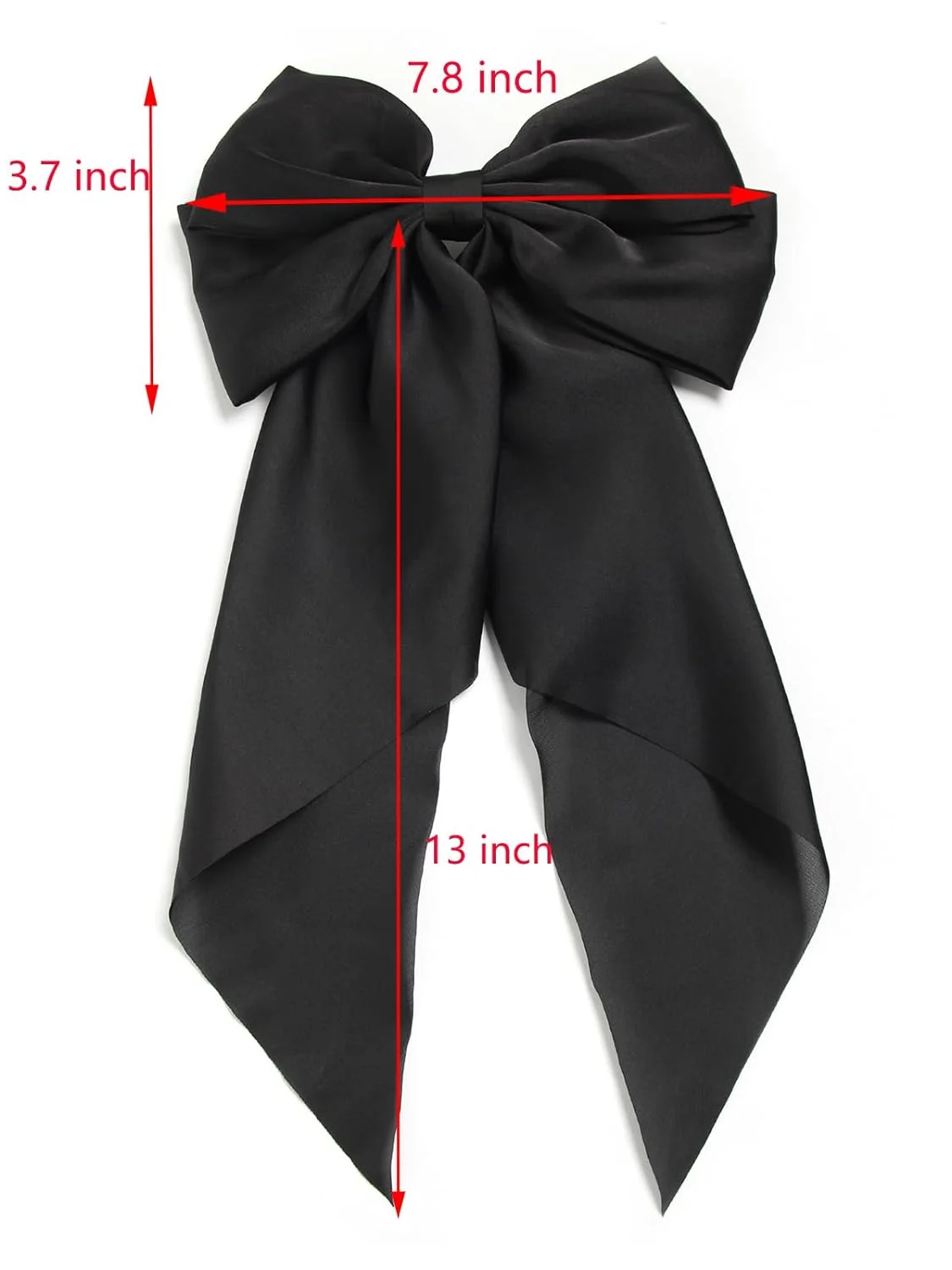 New Design Silky Satin Bow Hair Clips Long Tail Bows Clip for Girls Women Large Solid Hair Bows Hairpin