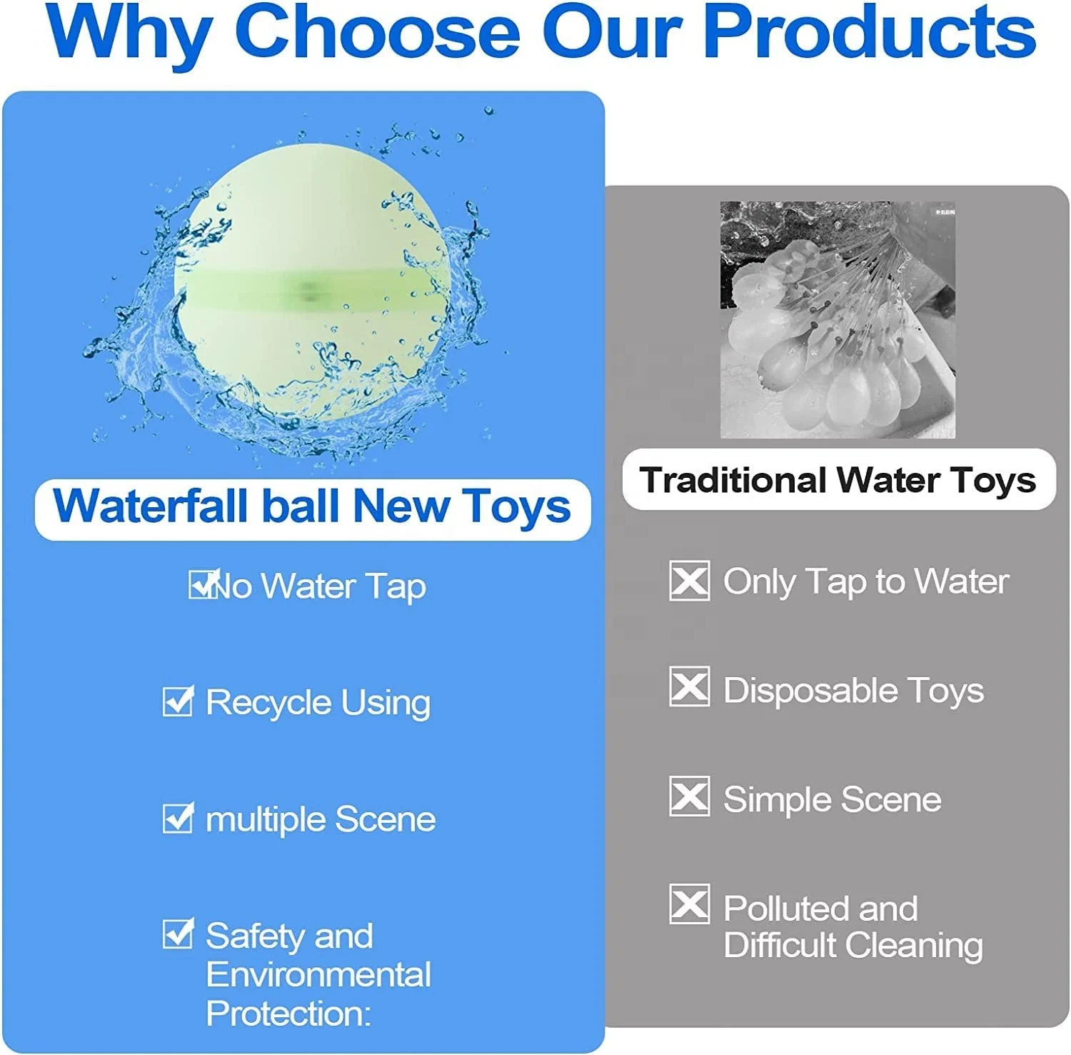 Newest 6 pcs magnets magnetic Magic water balloons quick fill self sealing reusable water splash ball water bomb balls for kids