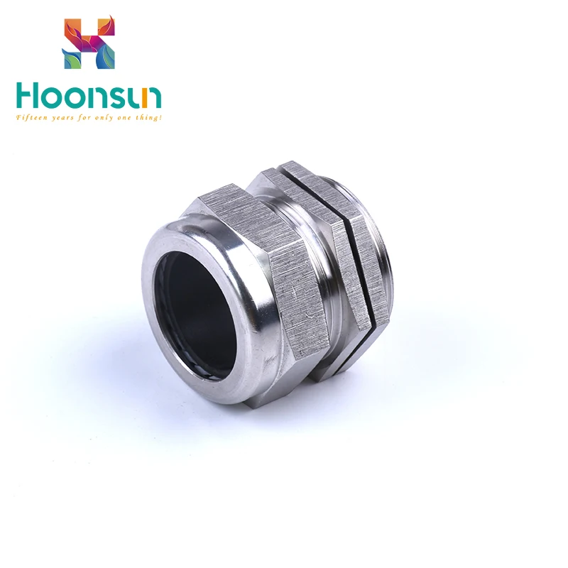 Hoonsun IP68 waterproof stainless steel cable gland connector pg13.5 metric metal brass cable gland silicon rubber