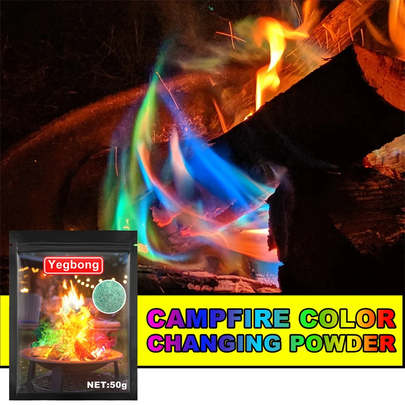 Yegbong 50g campfire color changing powder beach color supplies scene bonfire atmosphere layout metal color powder for party