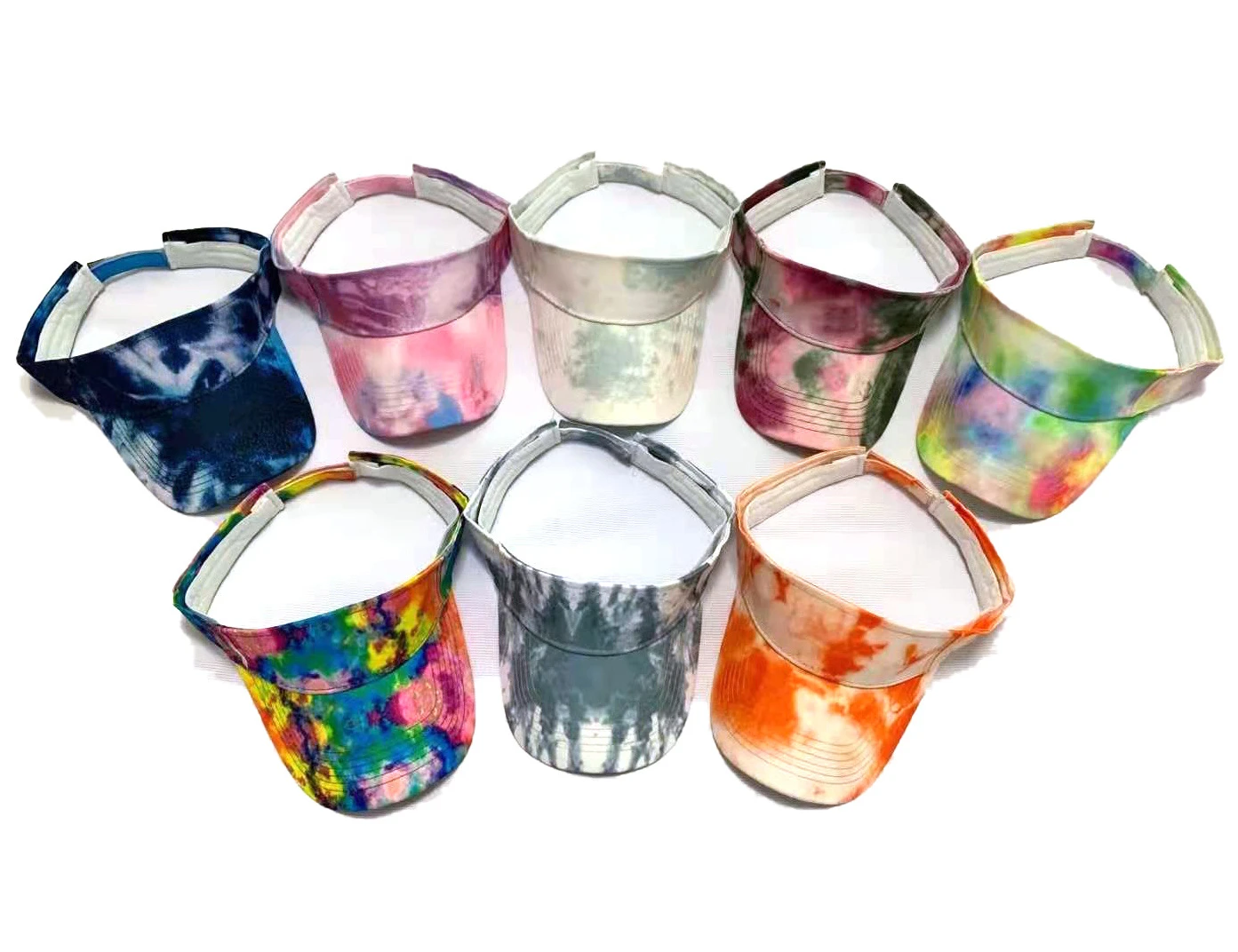 2021 Summer  Beach Tie Dye Sun Visor Hat Unisex Sports Visor hats cap