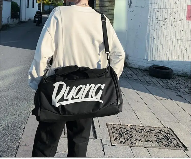 Travel Outdoor Duffel Bag with Shoe Compartment Cross-body Bag Fashion Custom Logo Letter Pattern Sport Gym Bags