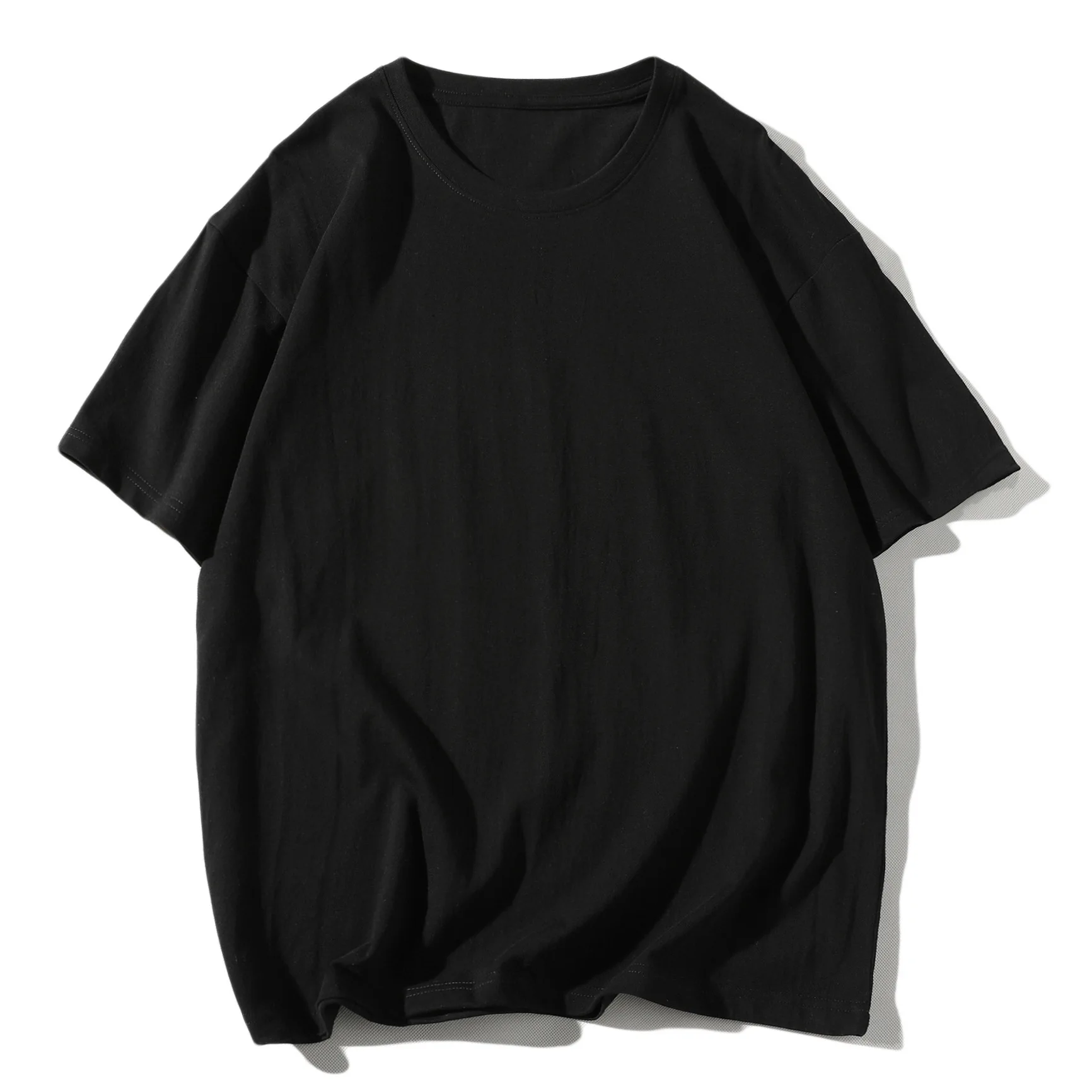 2022 Hight quality mens blank cotton t shirt solid color loose drop shoulder design logo oversized t shirts