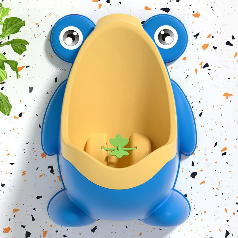Portable Plastic Cartoon Cute Frog Baby Potties Training Urinal Boys Standing Urine Toilet