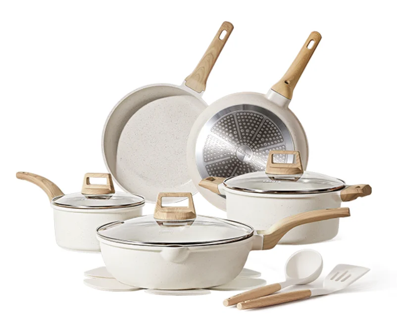 12pcs Pots and Pans Set, Nonstick Kitchen Cookware Sets with Detachable Handles, Induction Cookware, Pans for Cooking