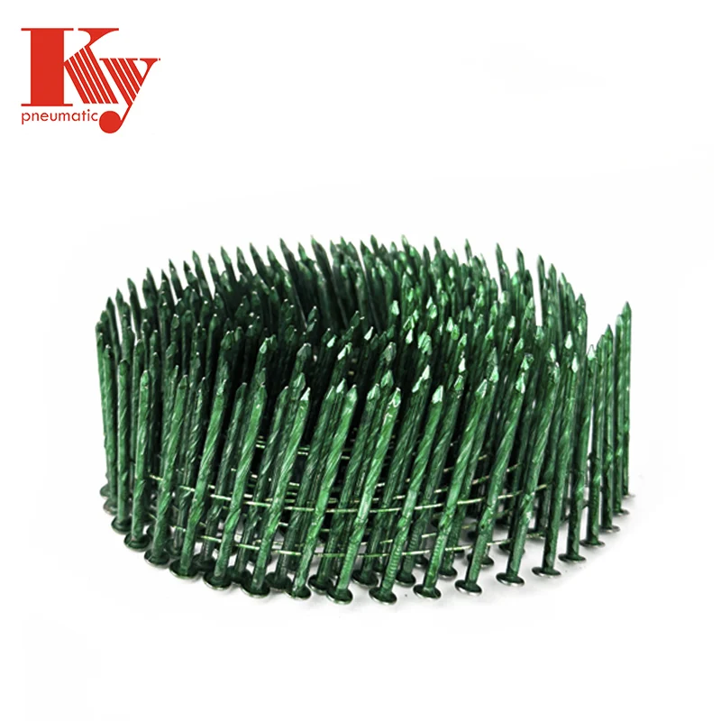 15 Degree Colorful Painted Customized Ring Smooth Screw Shank Coil Nail Pallets Iron Wire Nail 2128 2345 2550 2964