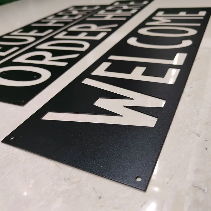 Custom Metal Signs Reception Lobby Wall Logo Commercial Residential Brushed Finish Aluminum Cut outs Signage
