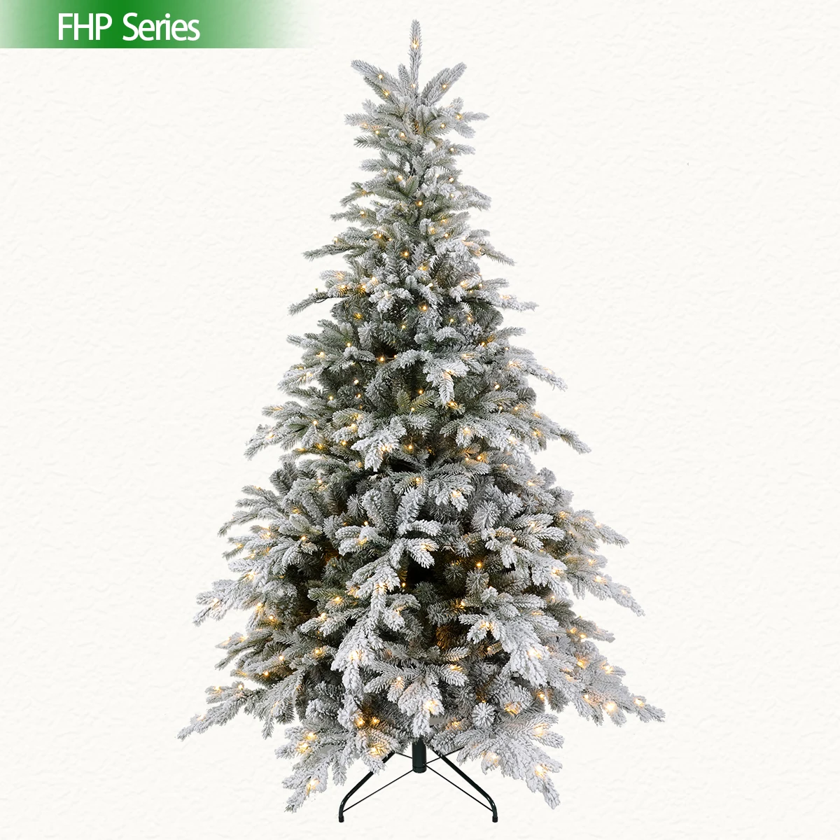 Popular Pretty Shaped Artificial Flocked Christmas Tree with LED Lights Snow Prelit Christmas Tree for Holiday Party Decoration