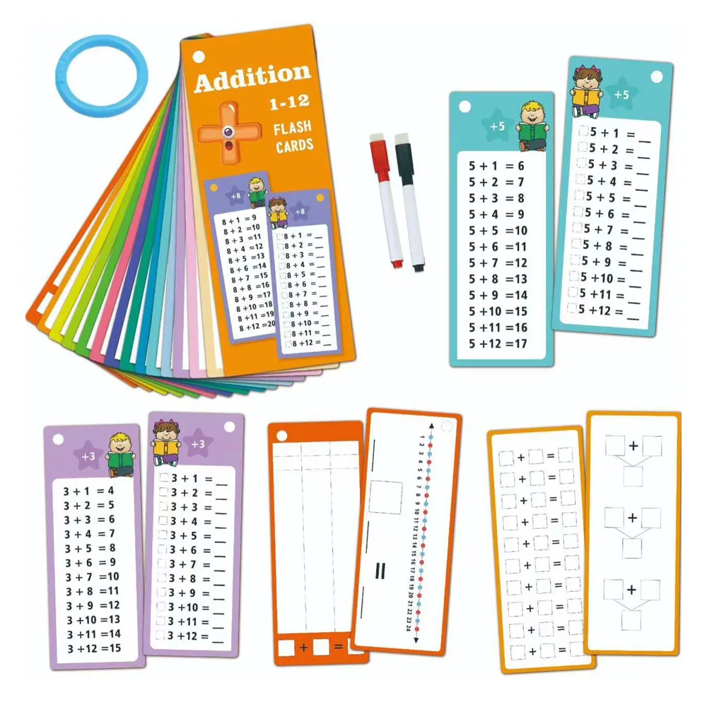Writable Toddler Flash Cards Custom Addition/Subtraction/Multiplication/Division Math Flash Cards For Kids Educational