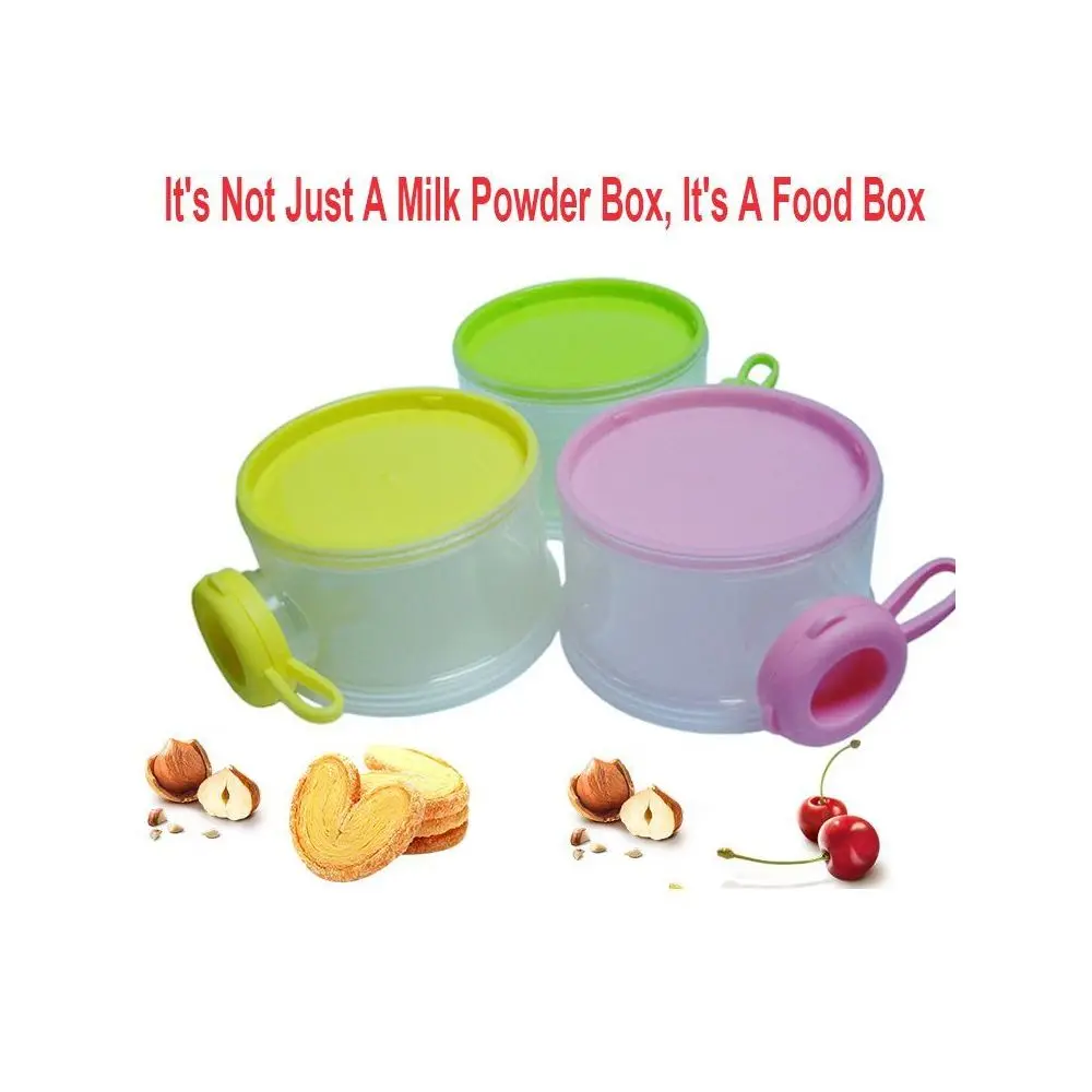 Hot Sale 3 Layers Portable Milk Powder Box Baby Storage Plastic Transparent Milk Powder Container Box