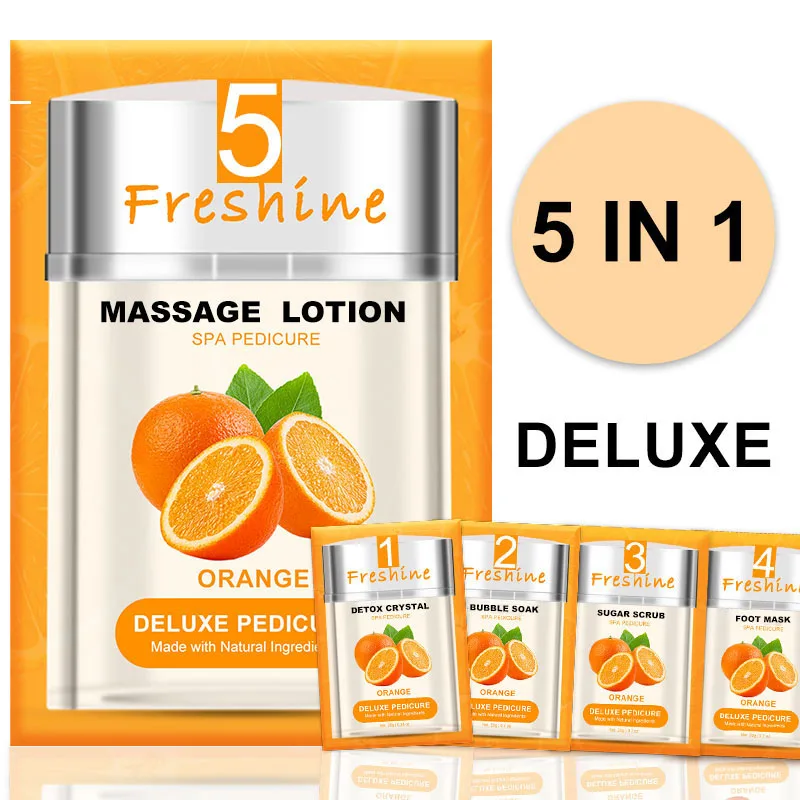 Foot Care Pedicure Spa Products Pedi In A Box 5 Step Detox Crystal Bubble Soak Sugar Scrub Foot Mask Collagen Massage Lotion Kit