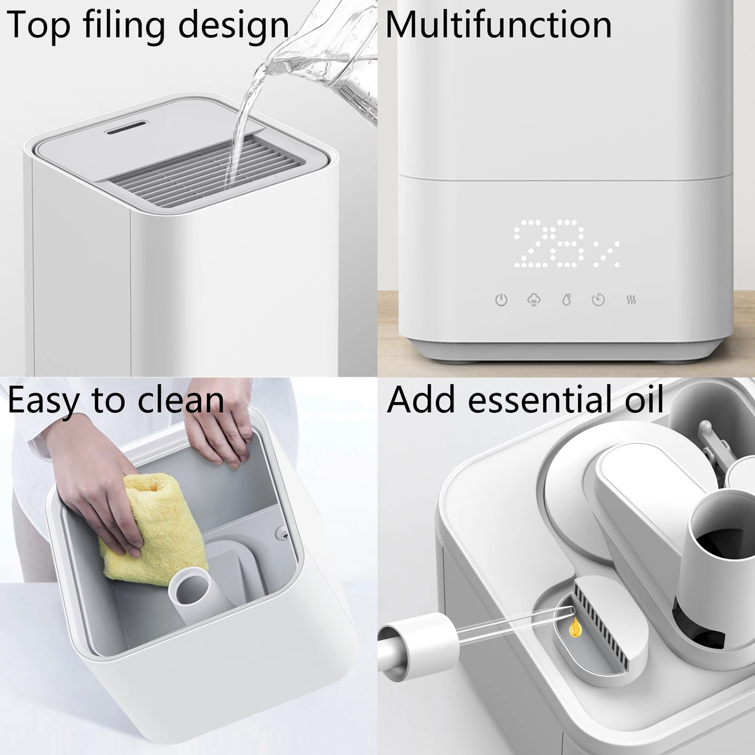 RUNAL Rrh930 5L Intelligent Constant Temperature And Humidity Indication Monitor Cool Warm Mist Smart Ultrasonic Air Humidifier