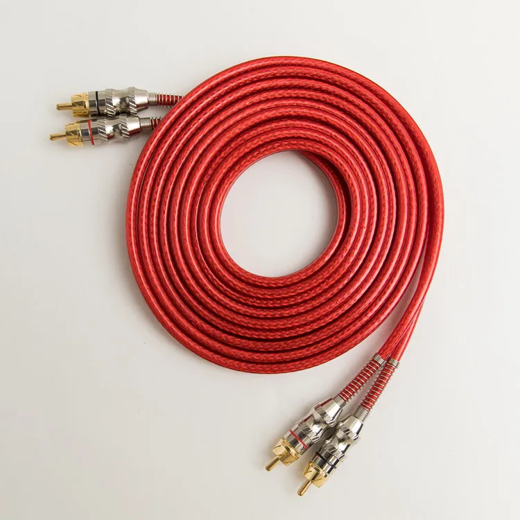  HIFI Автомобильный Кабель RCA с позолоченным разъемом 2rca на 2 rca Штекерный