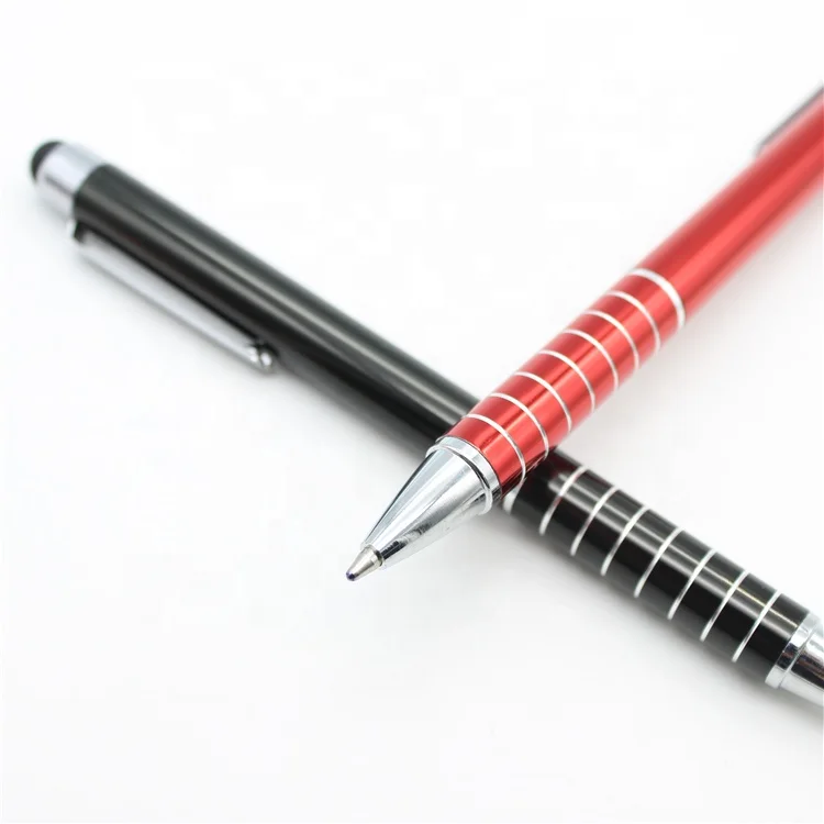 Corporate high-end touch screen pen personalized engraved metal custom logo electric shock pen