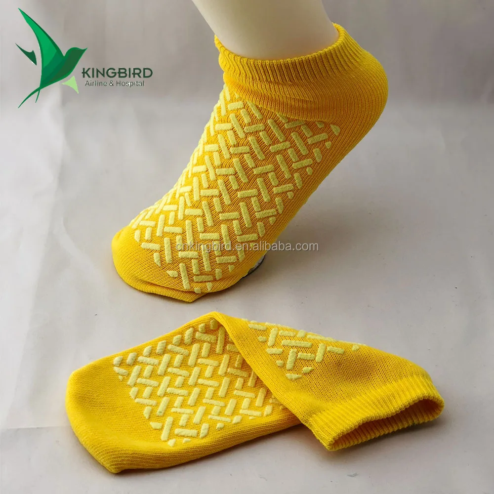 Disposable Breathable Sustainable Red Socks Hospital Anti-skid Sock Non Slip Socks