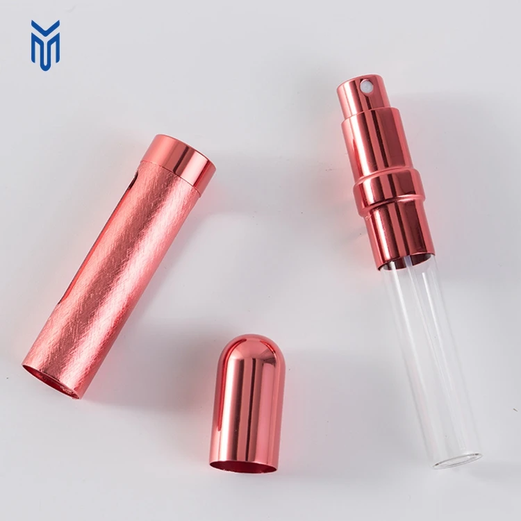 Wholesale 12ml portable atomizer empty aluminum spray perfume glass bottle for travel