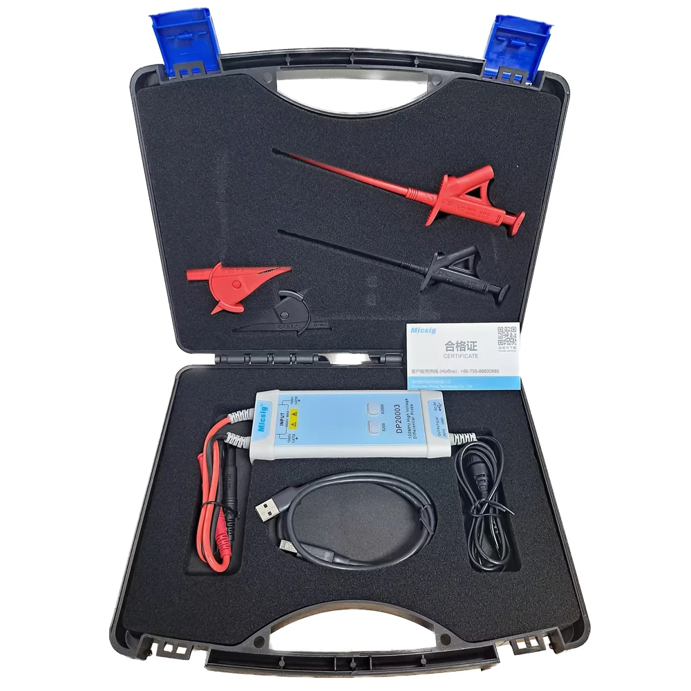 Micsig DP20003 High Voltage Differential Probe 100MHz Oscilloscope Probe 200X 2000X Attenuation