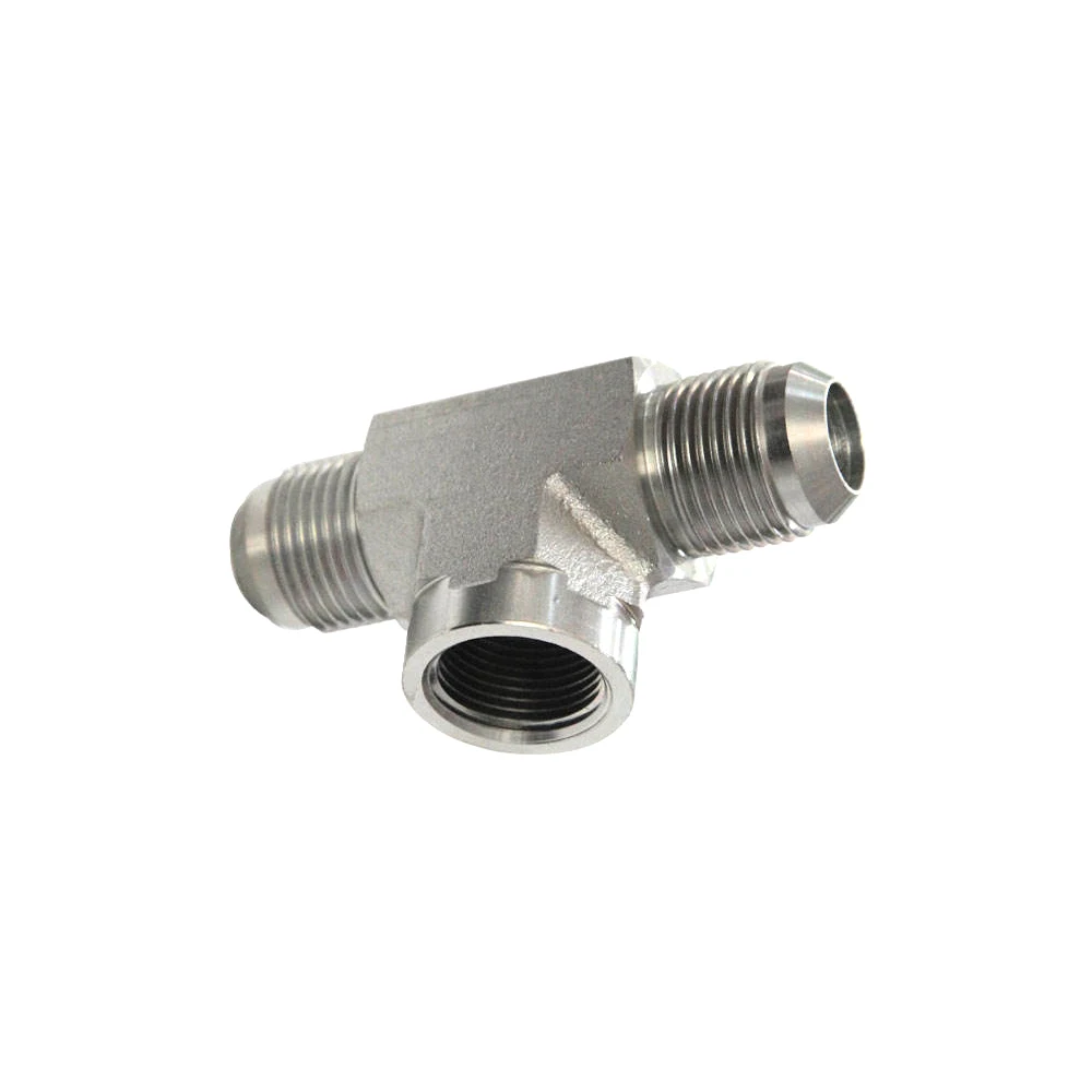 High Grade Oem Tee Fittings Stainless Steel Male Flared Jic To Male Jic To Female Npt Tee Adapter Hydraulic Fittings