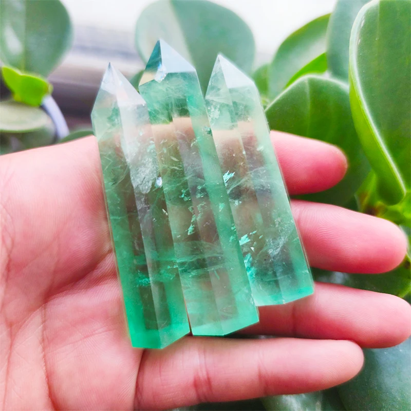 
High Quality Green Fluorite Specimen Quartz Wand Crystal Point 
