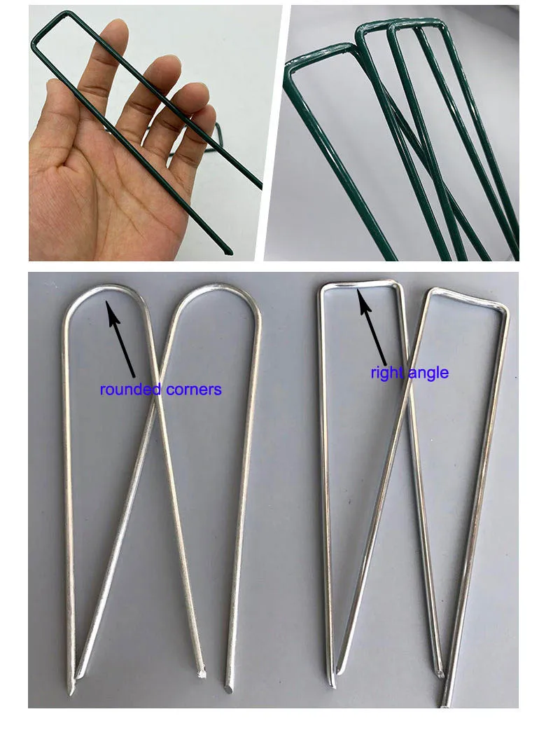 Скобы для садового ландшафта, 6 дюймов, 11 калибр, оцинкованные, U-образные, ландшафтные штифты