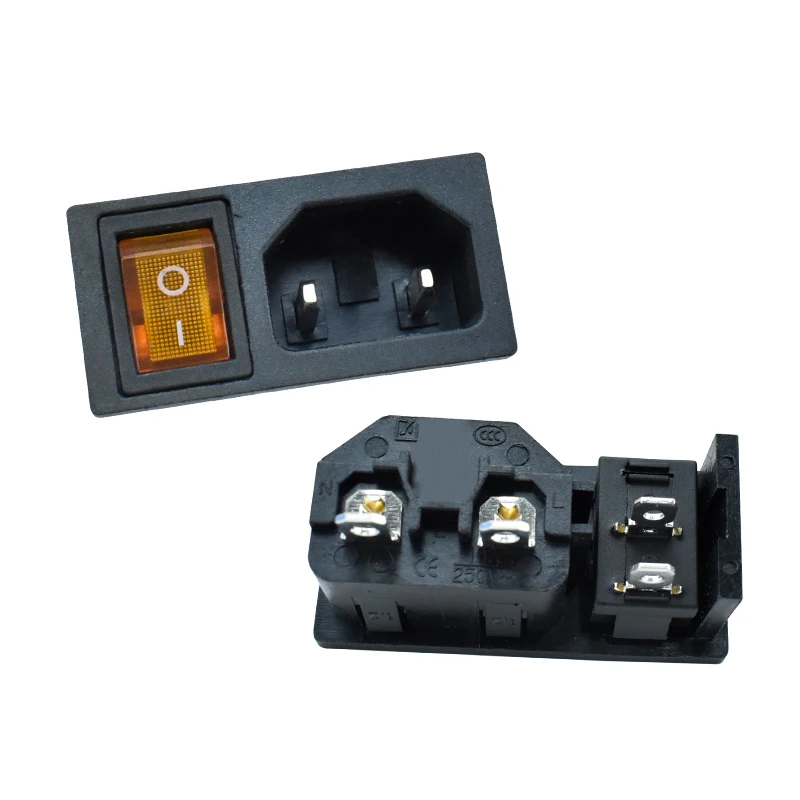 Two-In-One AC Power Switch Socket 2 3 4 5 6 Pin LZ-14, LH-14, DB-14