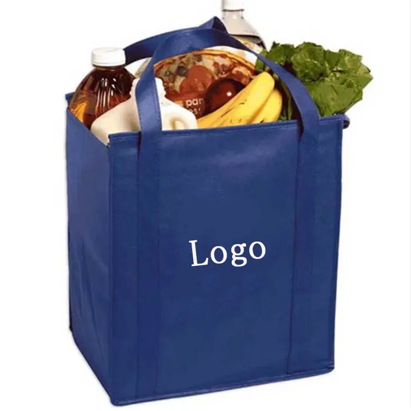 Wholesale Printed Large  Capacity Ice Cooler Lunch Bag Recycle Fabric Zipper Insulated Non Woven Thermal Tote Bags For Outdoor