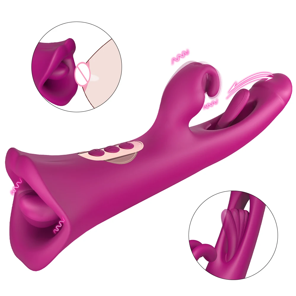 S-HANDE 3 IN 1 vibradores para muje g spot clitoral sucking Vibrator mouth atting Flapping Rabbit vibrator sex toys for woman