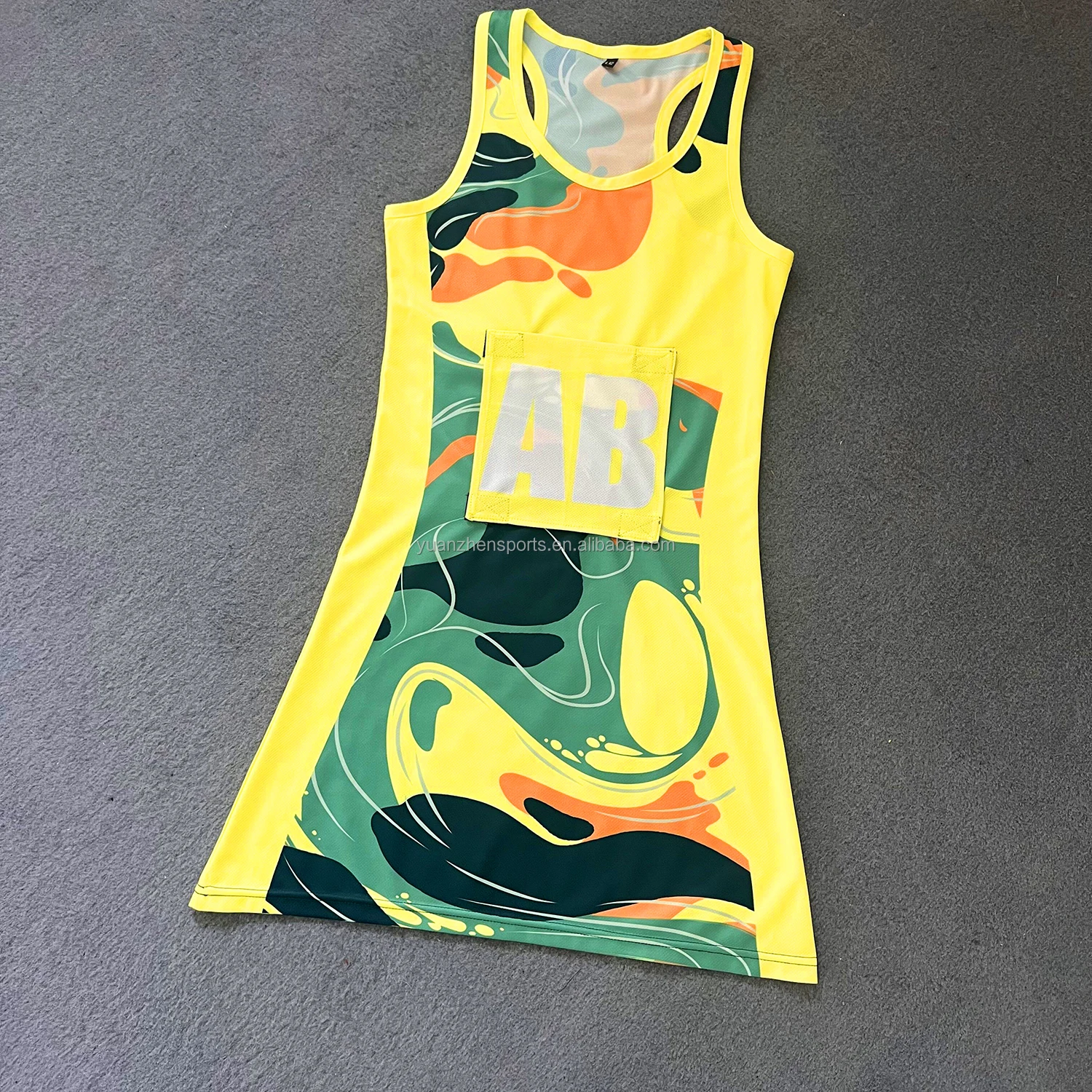 custom sublimated printing netball dress as your artwork