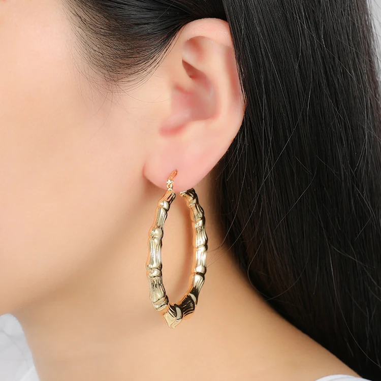 Large Size 60mm Custom Jewelry Fashion Earrings Brass Women Big Earrings