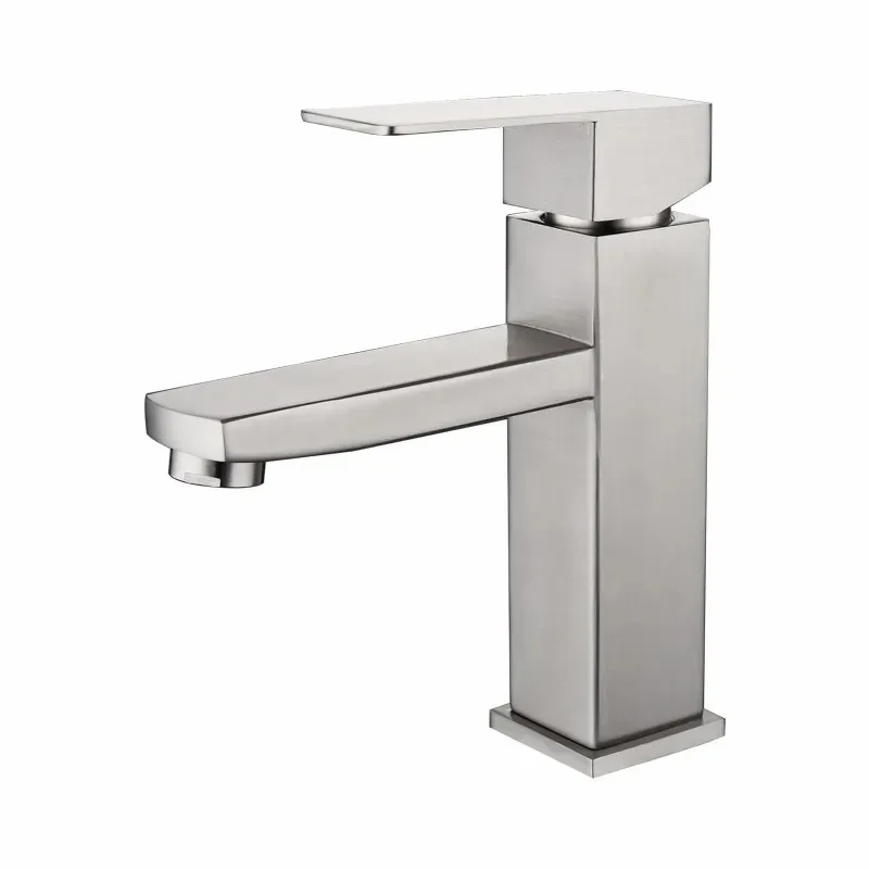 Top selling 304 stainless steel hot cold single handle water bathroom basin sink faucet black basin faucet mixer