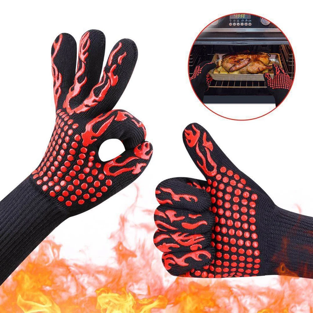 Swelder Grillhandschuhe Customized 1472F Barbecue Oven Slip Silicone Heat Resistant Bbq Gloves For Cooking Baking