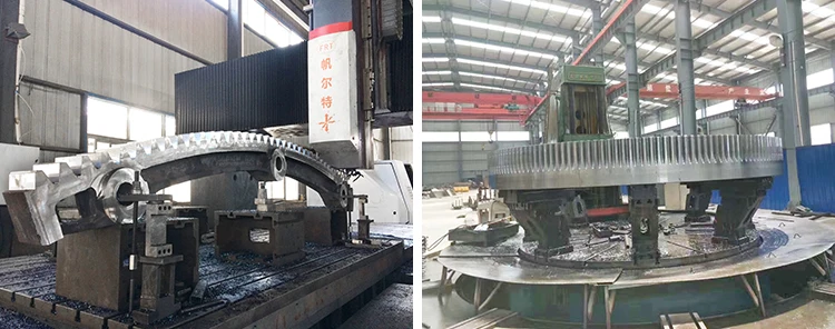 manufacturer custom cast iron large diameter metal cement mixer external ring gear