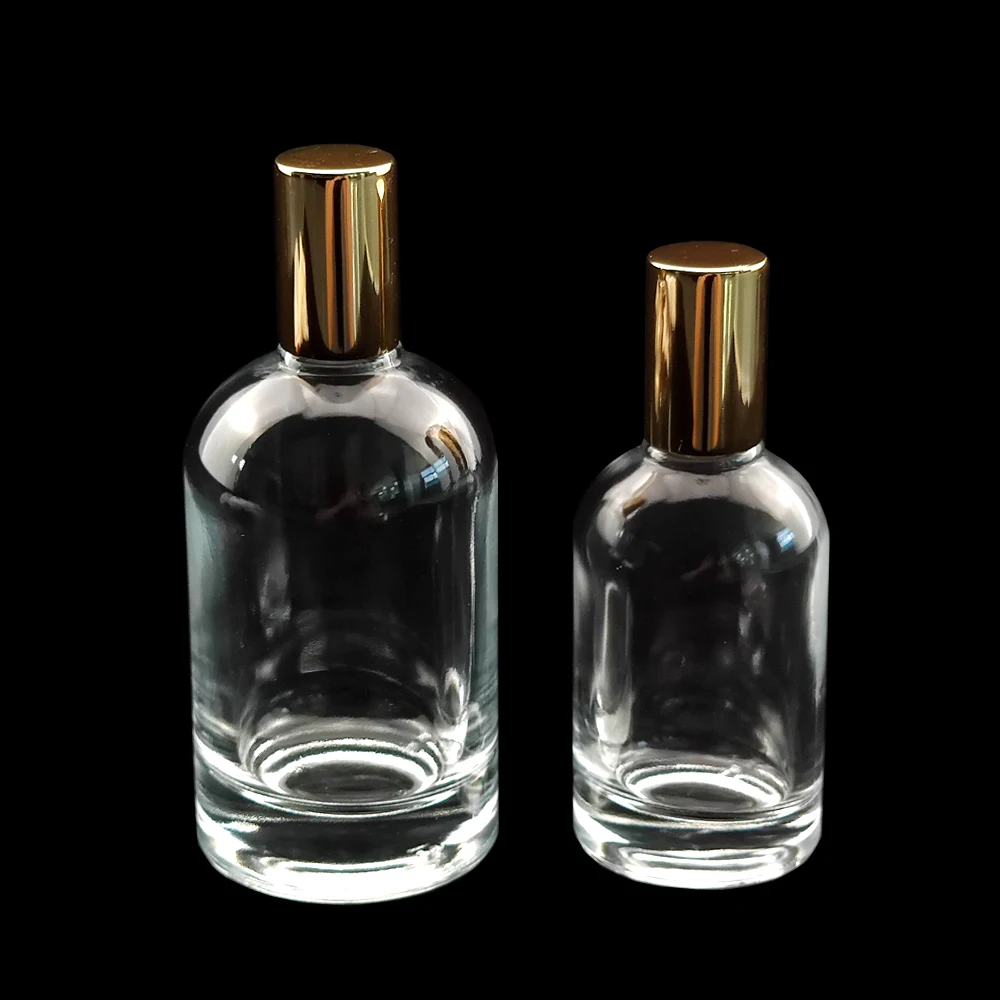 Guangdong factory direct good price fast delivery hot selling cylindrical shape spray parfum bottle 50ml 100ml promotional