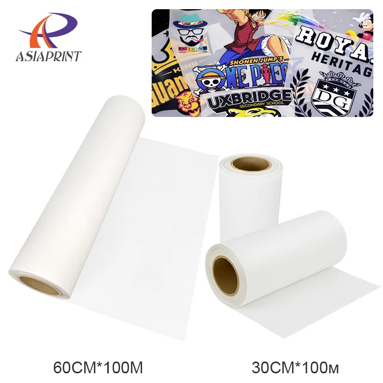 Hot Peel A3 30CM*100M 60CM100M Double-sided Release DTF PET Transfer Film Roll For Heatpress