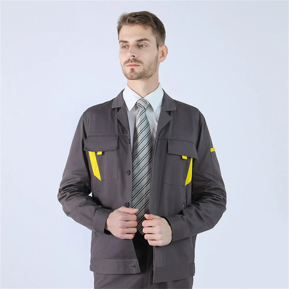 Wholesale Professional Kaki Workwear Worker Uniform Polyester Workwear Windproof work clothes