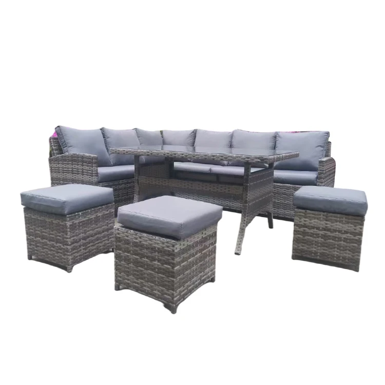 Factory price Natural synthetic nine seat sofa garden sets outdoor rattan