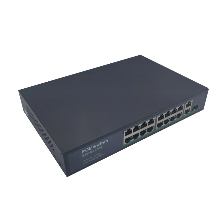Poe optical switch  Gigabit uplink 1 optical 18 Electric