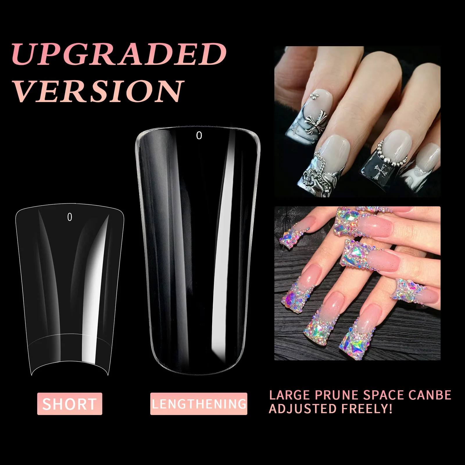 Destly 504/Bag Beauty ABS Nail Products Duck Beak Design Half Cover for Fingers Middle Nail Special Application