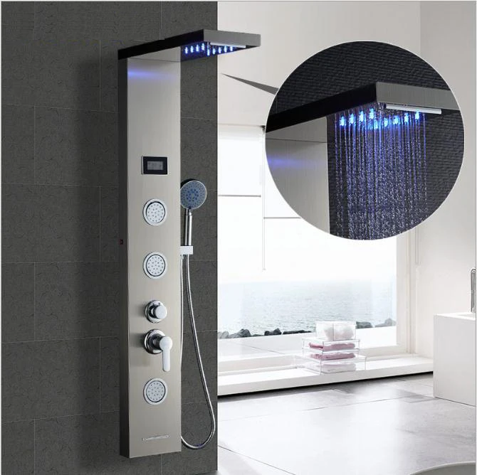 column tower 304 massage 4 way italian mixer material 5 functions in shower door stainless steel shower panel