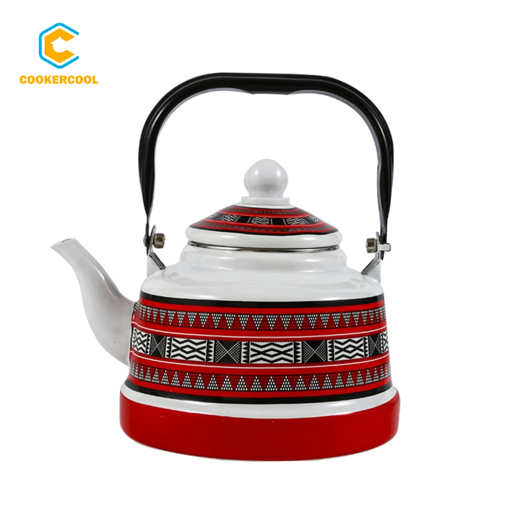 Горячая Распродажа от производителя Cookercool 1 л 7 2 5 чайный чайник с красной эмалью набор