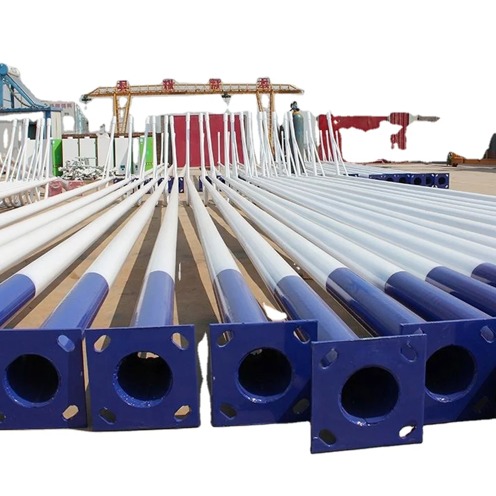 European style OEM outdoor waterproof steel  lamp poles solar street light pole galvanized aluminum street light pole