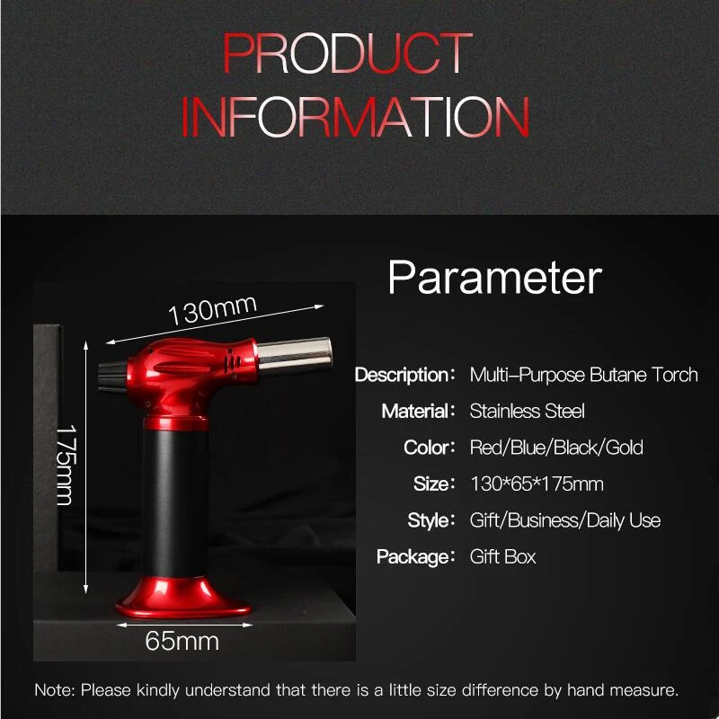 GF906 OEM brass cigar butane torch adjustable flame chef torch gas hookah lighters bulk