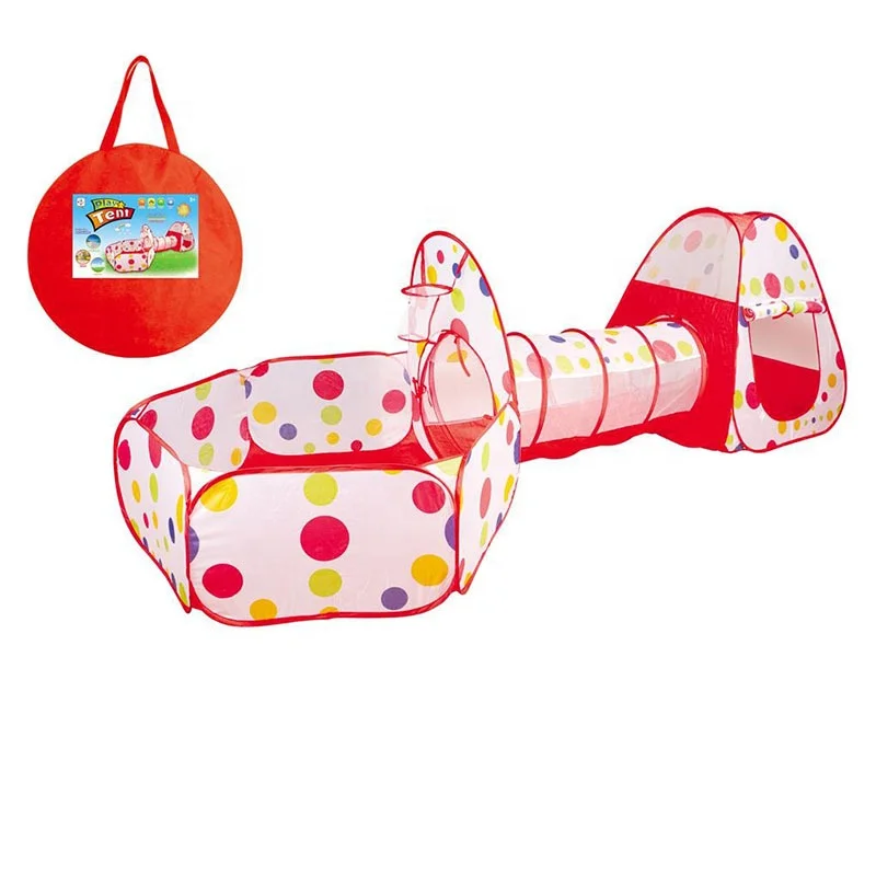 HOYE CRAFT 3 In 1 Play Kids Tunnel Tent Indoor Outdoor Crawling Tunnel Pop Up Play House for Boys and Girls Gift