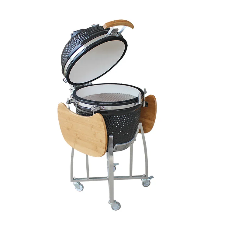 Оптовая продажа Большой 21-дюймовый зеленый керамический черный открытый барбекю Кухня камадо гриль