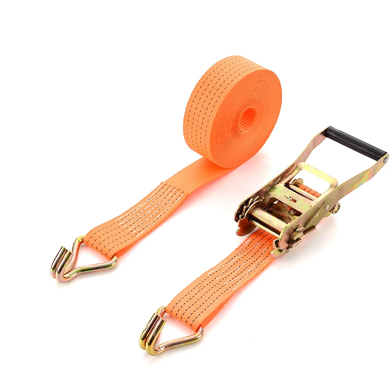 Heavy Duty Cargo Lashing Strap Tensioners Belts 2 Inch Rectable Ratchet Tie Down With Aluminium Handle