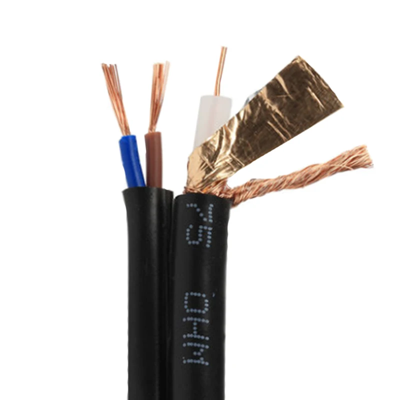 RG6 Coaxial Cable with Power Cable 2 cores 0.75mm2 75ohm for HD TV CCTV